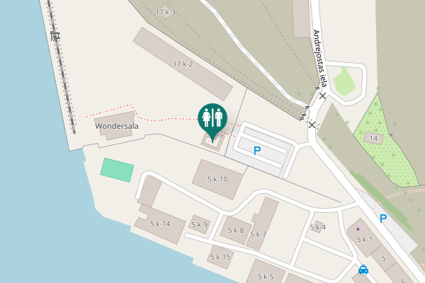 Map showing location of Andrejostas iela 5 k-10 Toilet