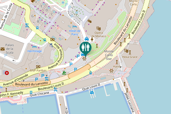 Map showing location of Avenue de Monte-Carlo 21 Toilet