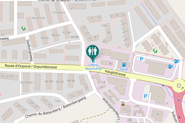 Map showing location of Endstation Löhre
