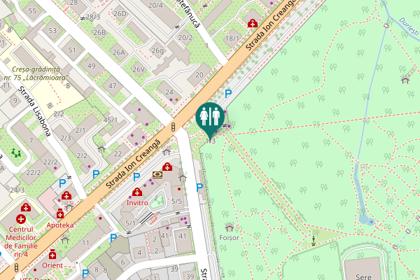 Map showing location of Ion Creangă Street 1/3 Toilet