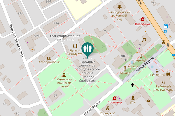 Map showing location of Frunze Street 25 Toilet
