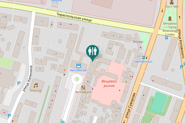 Map showing location of Sovetskaya Street 1 Toilet