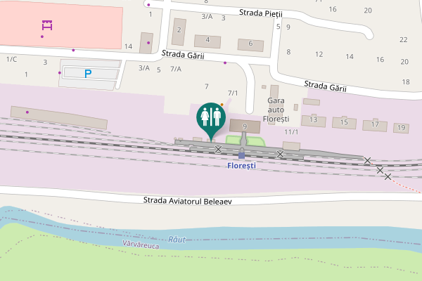 Map showing location of Strada Gării 9 Toilet