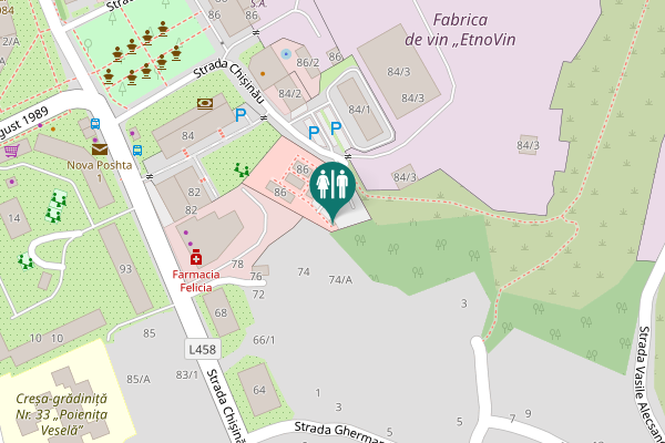 Map showing location of Chișinău Street 86 Toilet