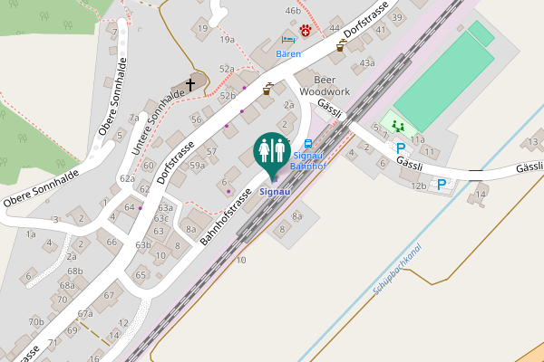Map showing location of Bahnhofstrasse 3a Toilet