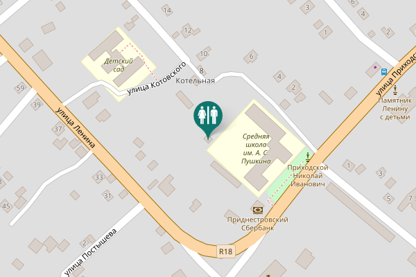 Map showing location of Prikhodskogo Street 16 Toilet