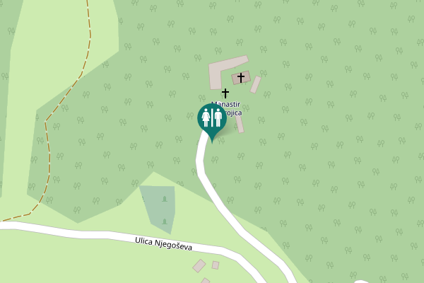 Map showing location of Rovčani Toilet
