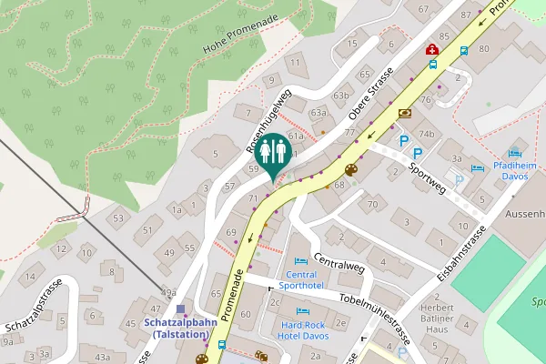 Map showing location of Promenade 71 Toilet