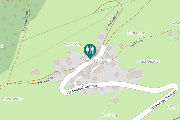 Map showing location of Via Mumpé Tujetsch Toilet