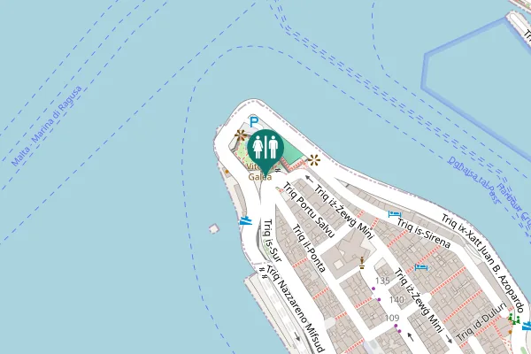 Map showing location of Triq is-Sur Toilet