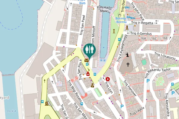 Map showing location of Triq Dom Mintoff Toilet