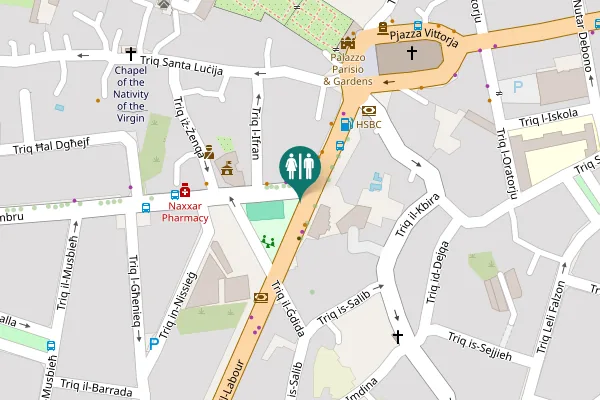 Map showing location of Vjal il-Labour Toilet