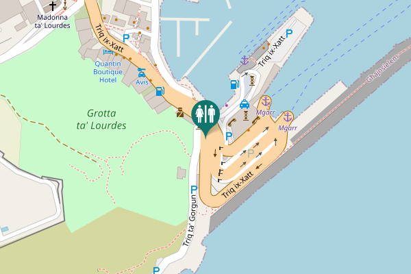 Map showing location of Shore Street Toilet