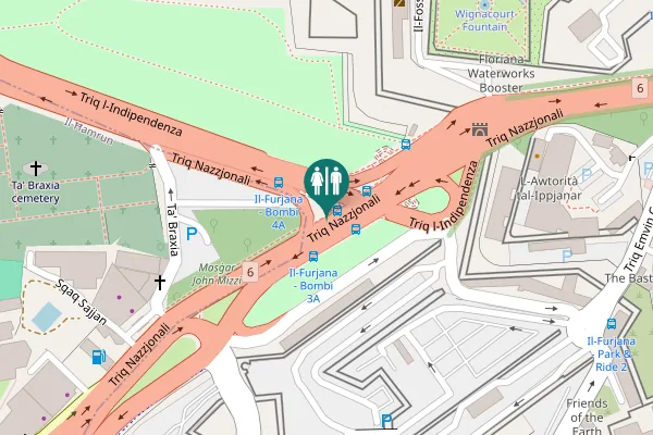 Map showing location of Triq Nazzjonali Toilet