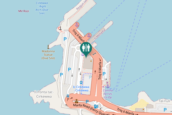 Map showing location of Marfa Road Toilet