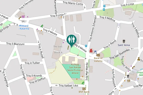 Map showing location of Mosta Road Toilet