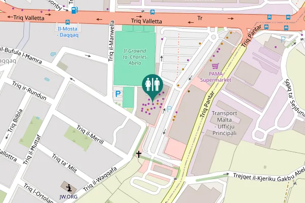 Map showing location of Firecrest Street Toilet