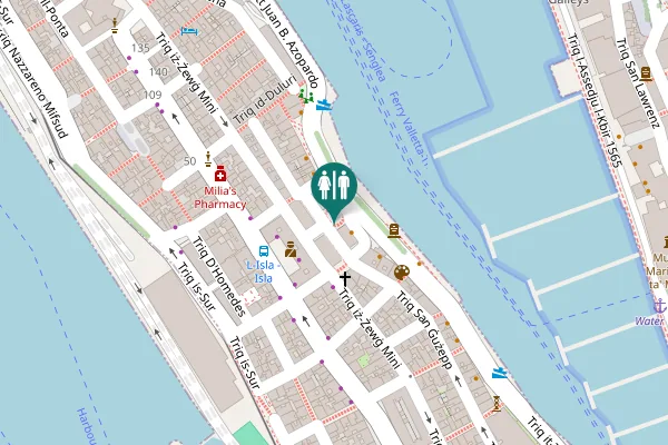 Map showing location of Papal Visit Street Toilet