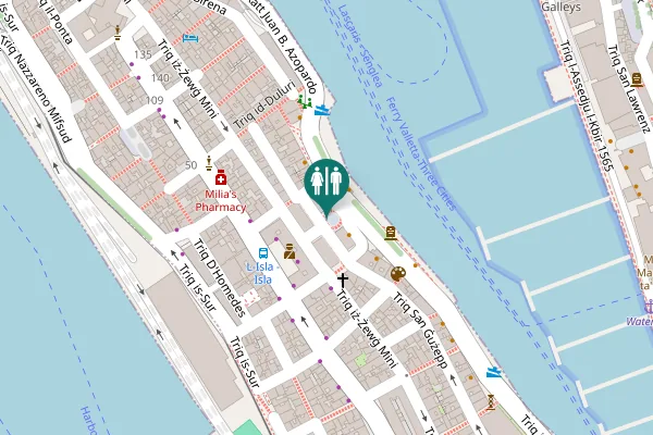 Map showing location of Papal Visit Street Toilet