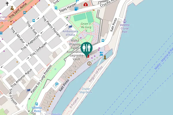 Map showing location of Valletta Waterfront Toilet
