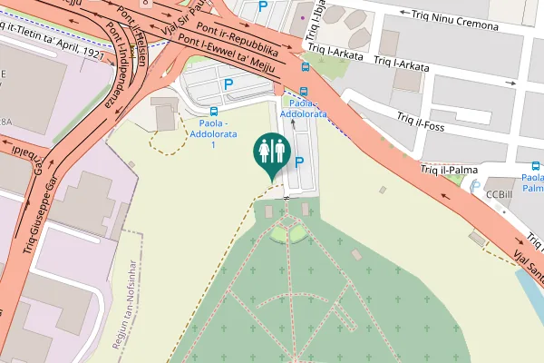 Map showing location of Vjal Santa Luċija Toilet