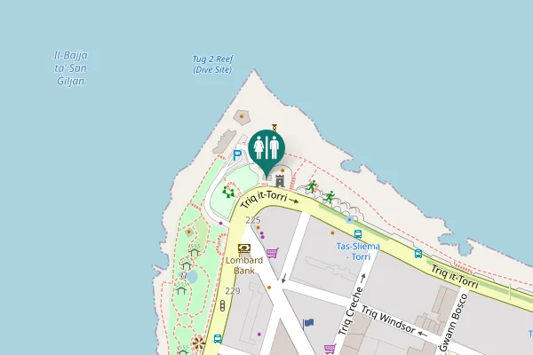Map showing location of Tower Road Toilet
