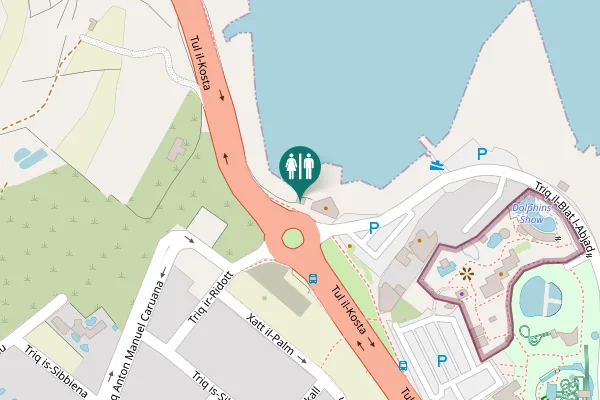 Map showing location of Coast Road Toilet