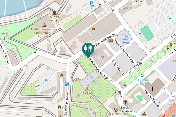 Map showing location of Vincenzo Bugeja Street Toilet