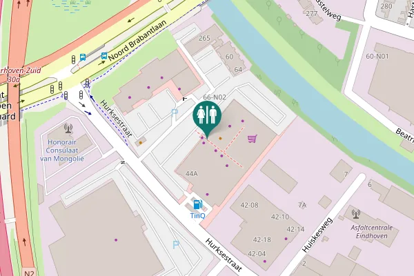 Map showing location of Hurksestraat 44 Toilet