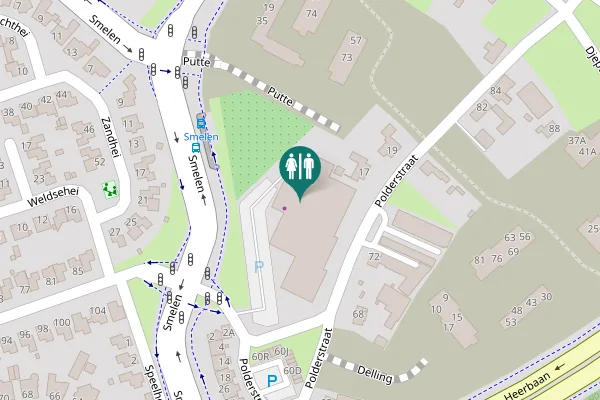 Map showing location of Polderstraat 15 Toilet