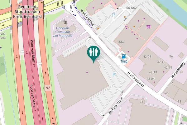 Map showing location of Hurksestraat 27 Toilet