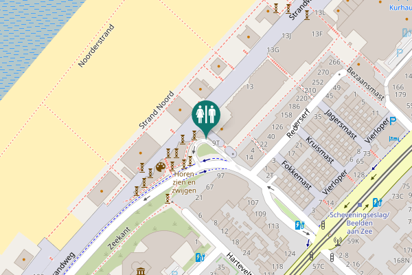 Map showing location of Scheveningseslag Toilet