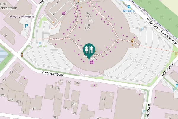 Map showing location of Wethouder Sangersstraat 115 Toilet