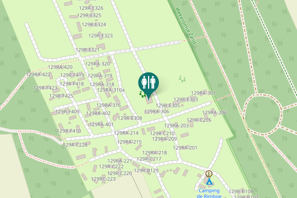 Map showing location of Boslaan 129RA-307 Toilet
