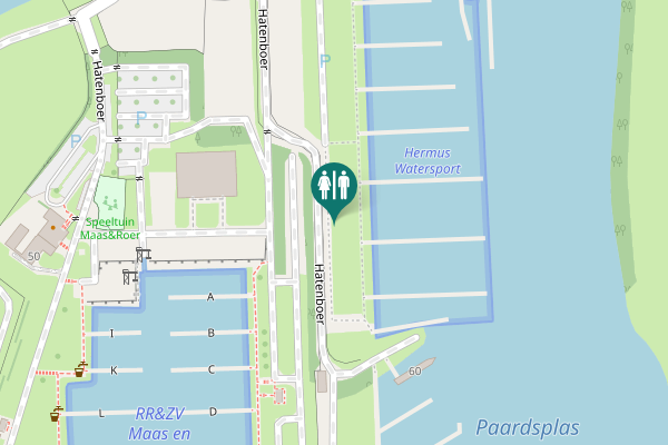 Map showing location of Hatenboer Toilet