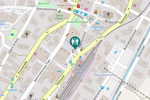 Map showing location of Silvrettaplatz Toilet