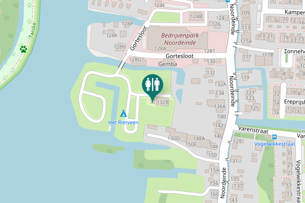 Map showing location of Noordeinde 132B Toilet