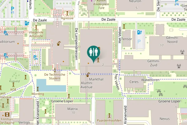 Map showing location of Groene Loper 5 Toilet
