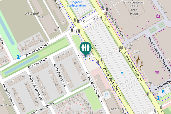 Map showing location of Prinses Beatrixlaan Toilet