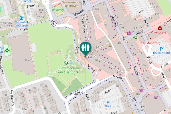 Map showing location of City passage Toilet