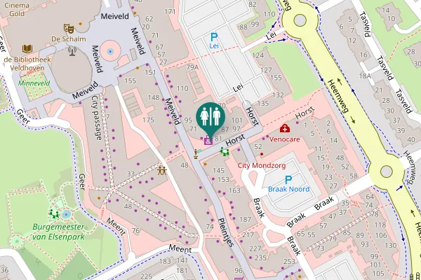 Map showing location of Pleintjes 77 Toilet