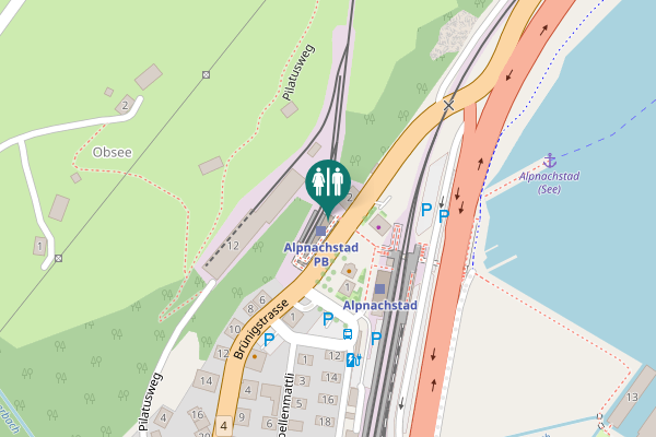 Map showing location of Brünigstrasse 2 Toilet