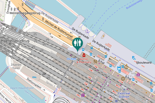 Map showing location of De Ruijterkade 22 Toilet