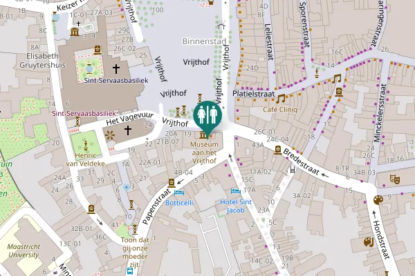 Map showing location of Museum Vrijthof