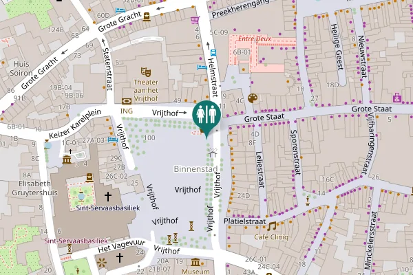 Map showing location of Vrijthof 2 Toilet