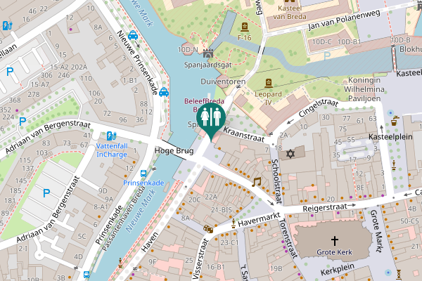 Map showing location of Vismarkt Toilet
