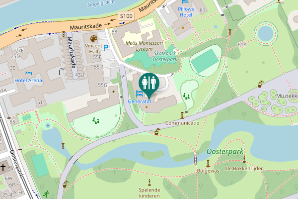 Map showing location of Mauritskade 57 Toilet