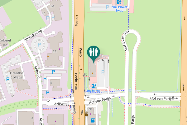 Map showing location of Hof van Parijs 1 Toilet