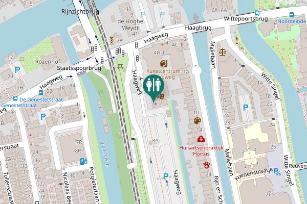 Map showing location of Haagweg 6 Toilet
