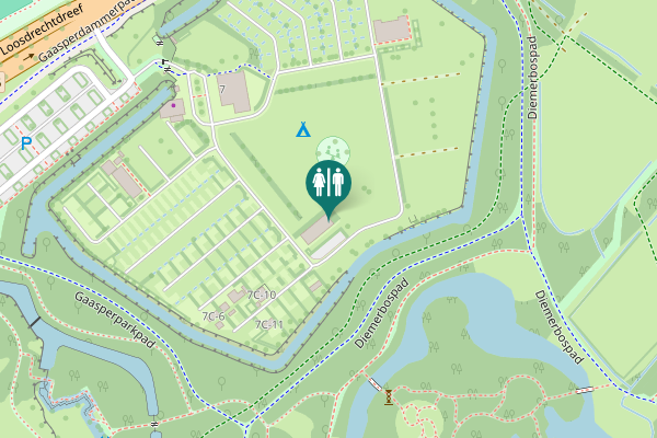 Map showing location of Diemerbospad Toilet